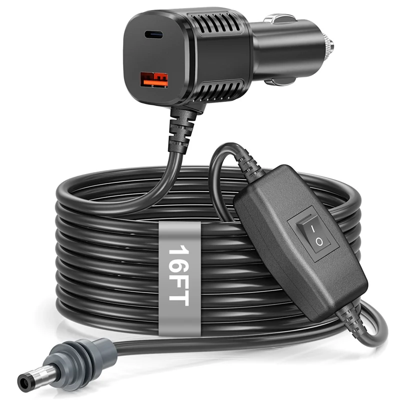 A24U Multi Functional For Starlink Mini Digital 3-In-1 Car Charging Adapter 5M For DC Power Cord 2025 New