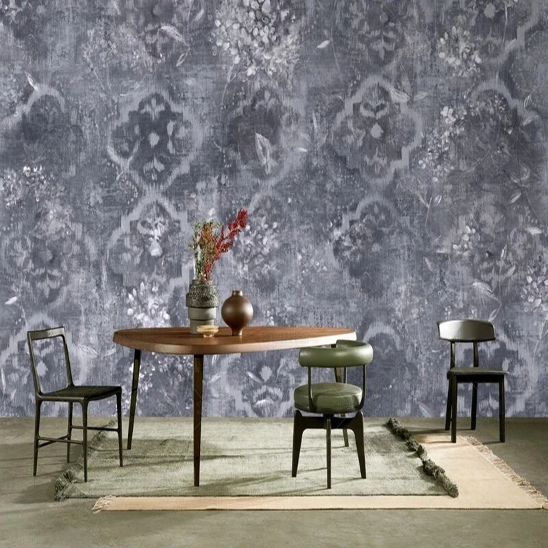 Modern simple and high-end gray-patterned hollowed-out unique decorative picture TV luxurious home bedroom background wall