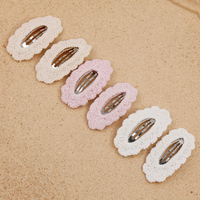 6Pcs/Set Ins Flower Crochet Bobby Snap Hairpins 6.5cm Knitted Princess Baby Girls Hair Bow Clips Safety Korean Newborn Hairgrips
