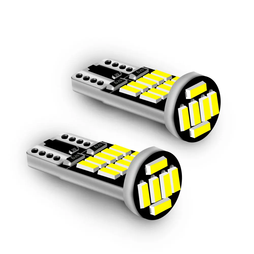 2 Pcs 26 SMD W5W T10 168 192 194 White/Red/Blue/Yellow Car Bulbs Suitable for Car Reading Brake Turning Lights.