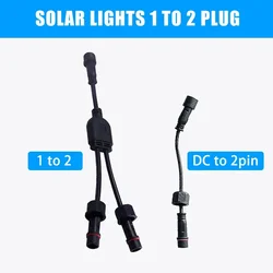 Solar Lights Conversions 1 to 2 Splitter DC To 2Pin Plugs Intelligent Triage Universal Waterproof Connectors Male Female Wire