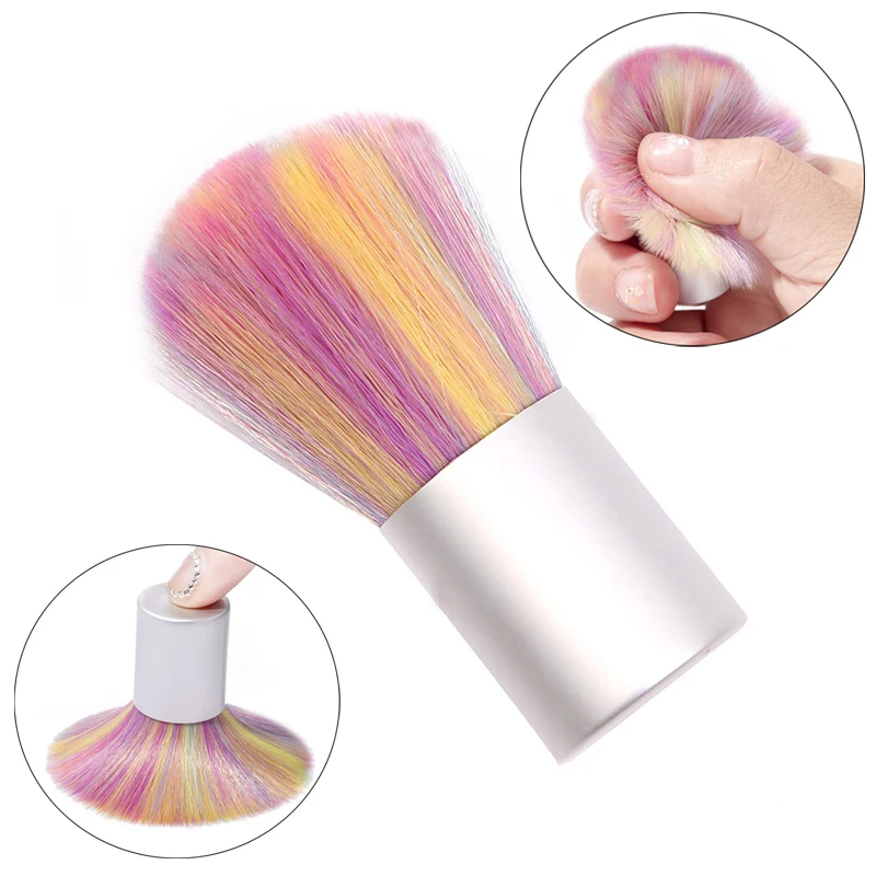 1/3/5pcs Rainbow Nail Dust Brush Mini Soft Bristle Cleaning Tool Gentle Removal for UV Powder Acrylic Professional Salon Tools