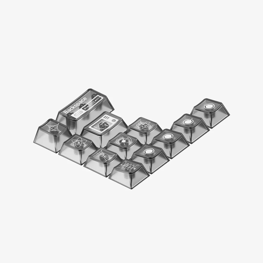 NuPhy-Capuchons de clavier PC Crystal Continent, aucun profil, compatibilité Field, Halo, Gem Series