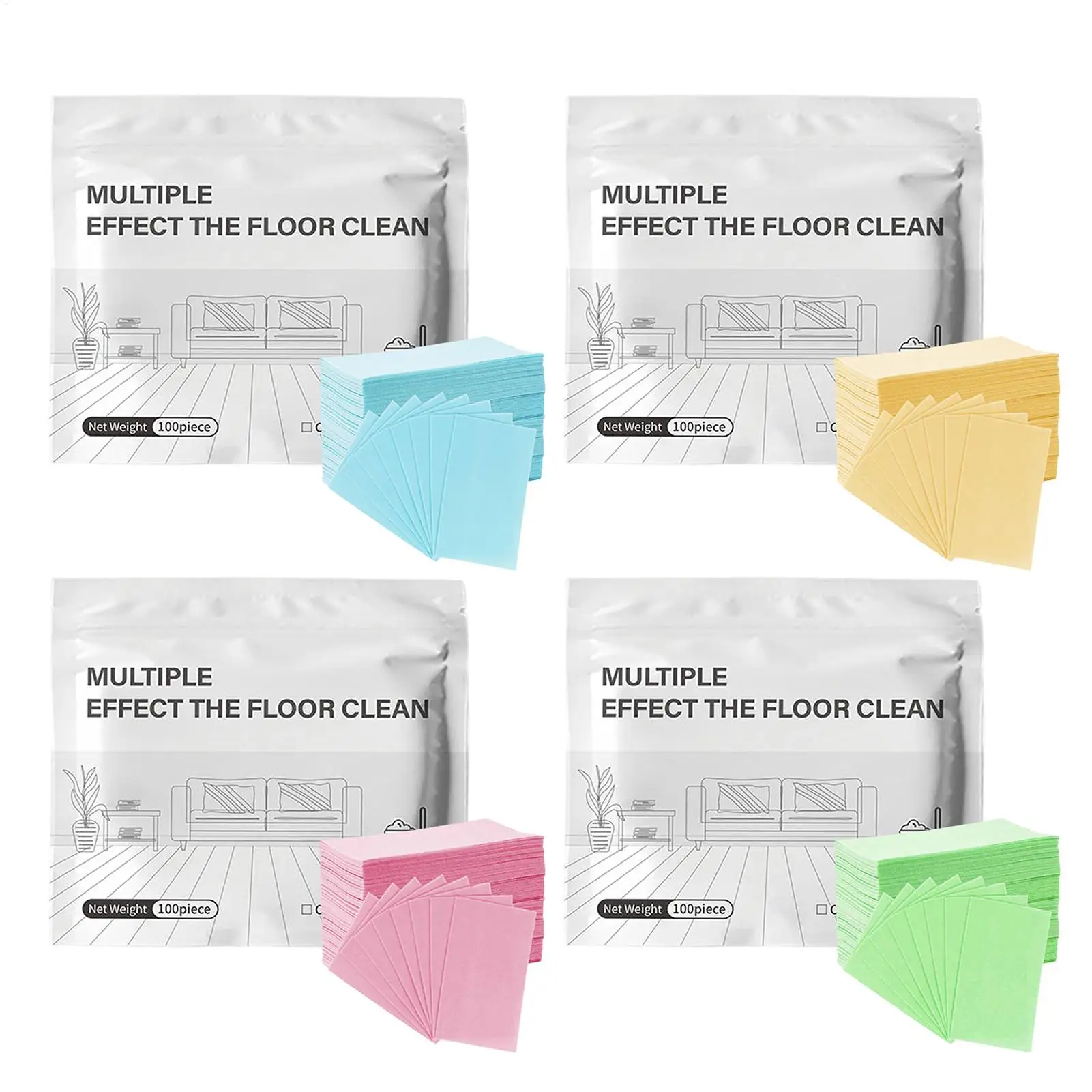 100pcs Multi-Effect Floor Cleaning Tablets Mild Formula, Quick-Dissolve Concentrated Sheets for Streak-Free Shine, Deep Clean