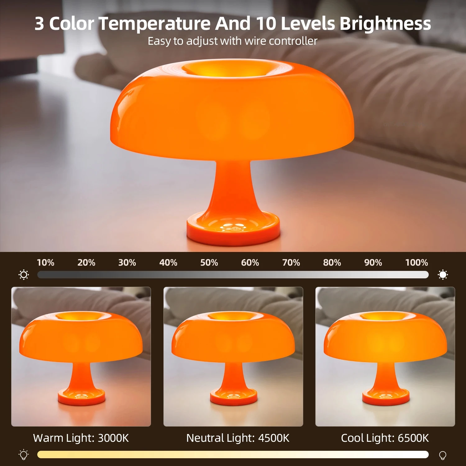 LED classic mushroom table lamp bedroom bedside living room bedside study hotel decorative lighting modern simple table lamp