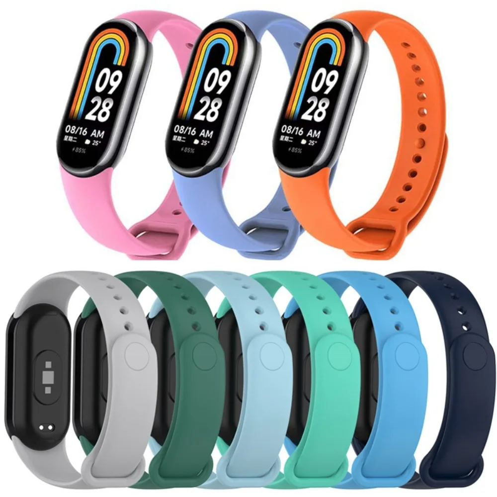 Correa de silicona para Xiaomi Mi Band 8, pulsera deportiva de repuesto para reloj inteligente