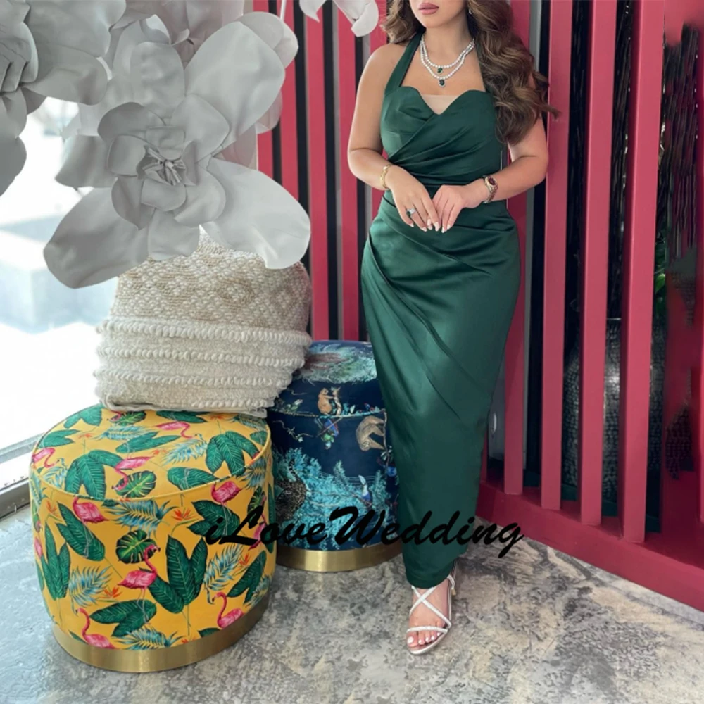 

Индивидуальное ретро-платье класса люкс с бретельками-халтер, застежкой-молнией сзади, сексуальное вечернее платье для женщин, темно-зеленое, облегающее, с эффектом обертывания на бедрах, длинное, 2026