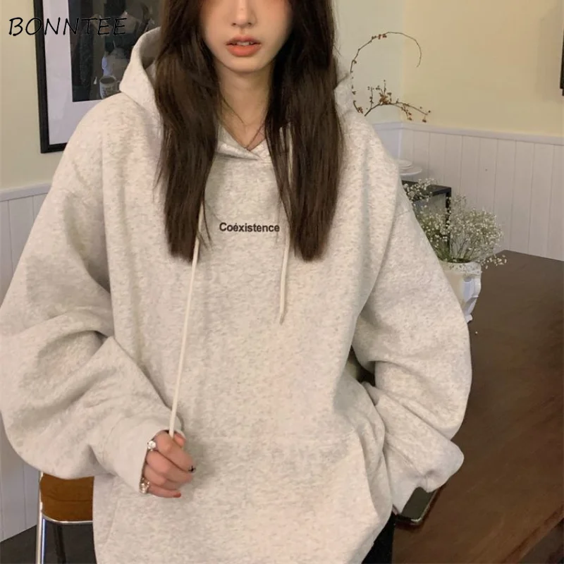 

American Vintage Hoodies Women BF Style Lazy All-match Loose Fit Casual Letter Korean Fashion Popular Ins Autumn Students Trendy