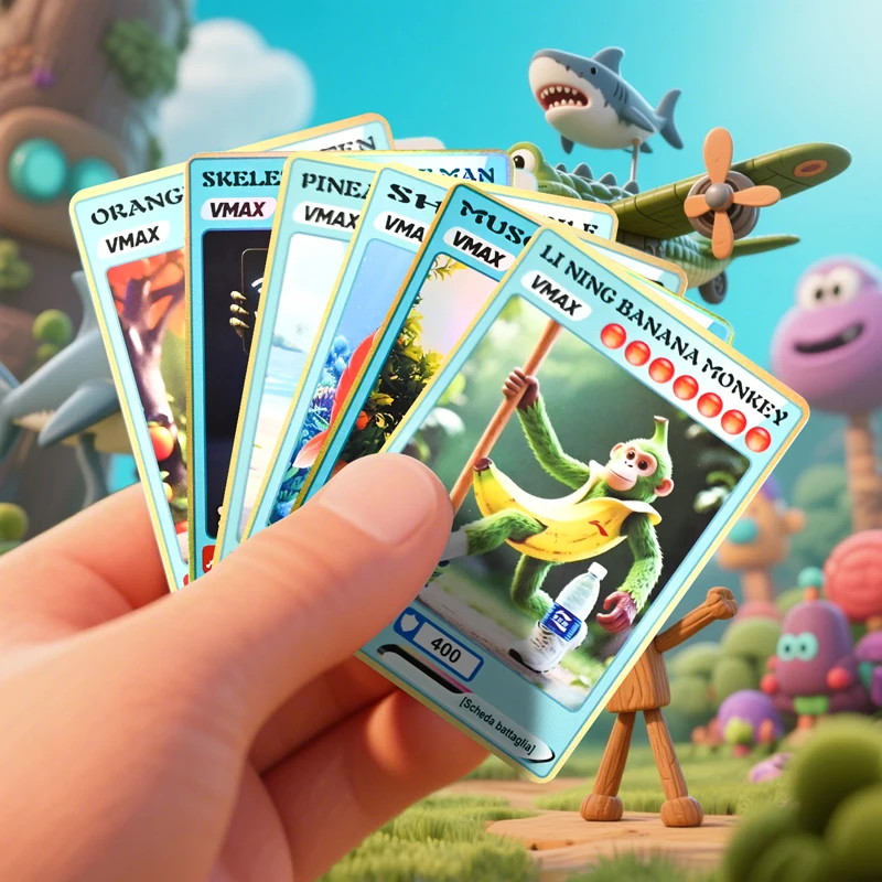 150 SZTUK Kart Kolekcjonerskich Gra Włoski Brainrot Zestaw Tralalero Tralala Karta Tungtungtungsahur Postacie Anime Karty Flash Prezent dla Dzieci