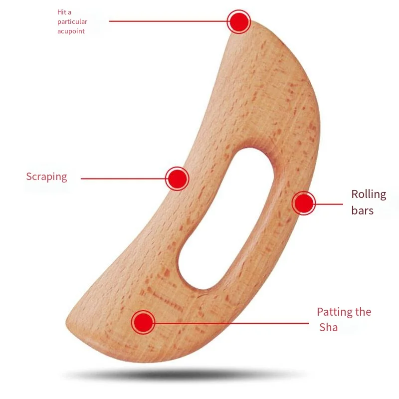 Health Care Slimming Guasha Board Wood Therapy Massage Stick Lymphatic Drainage Massager Scraping for Relaxation and Recover