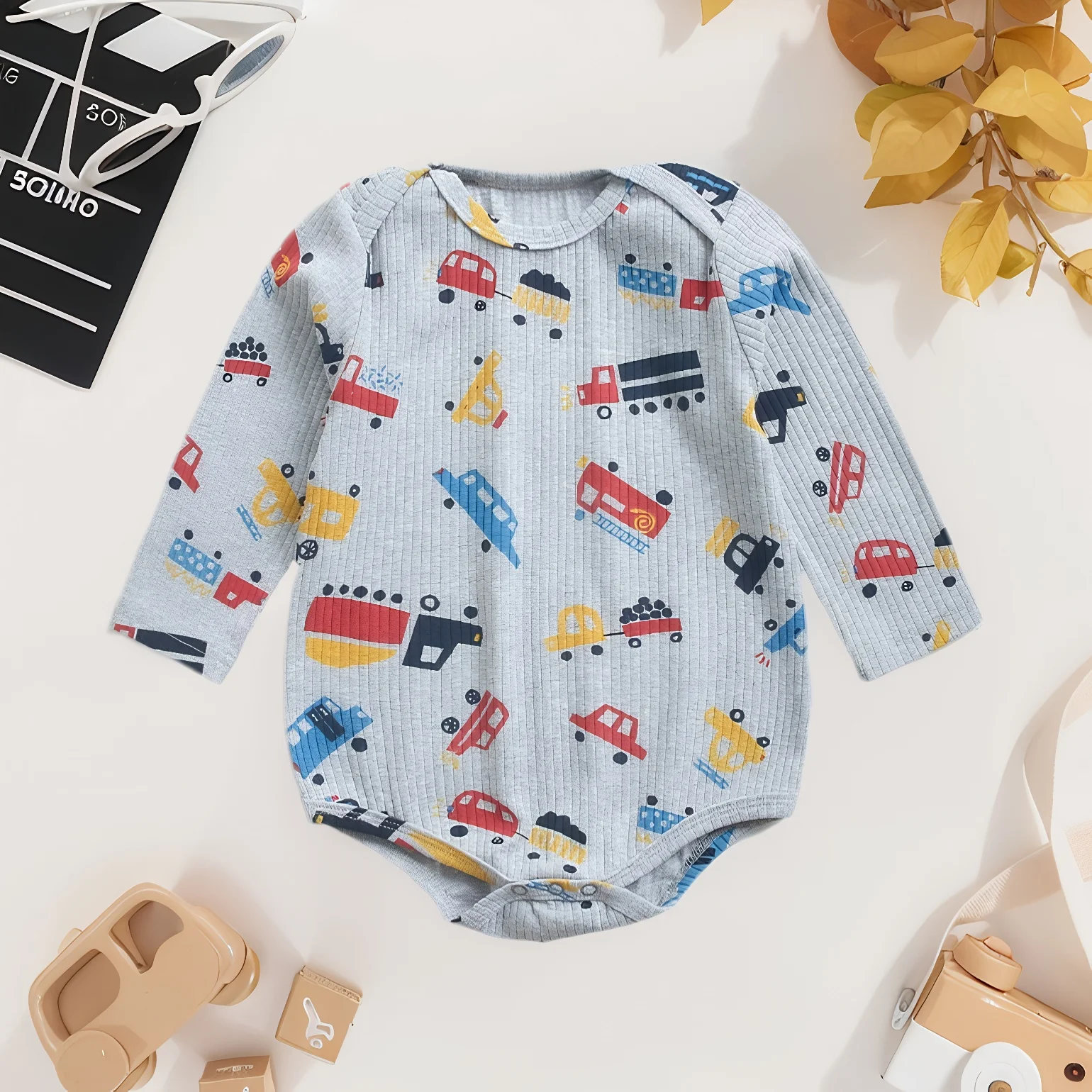 Sanlutoz Autumn Newborn Onesies Lovely Printing Baby Boys Bodysuits Long Sleeve Cute Infants Fahsion Clothing