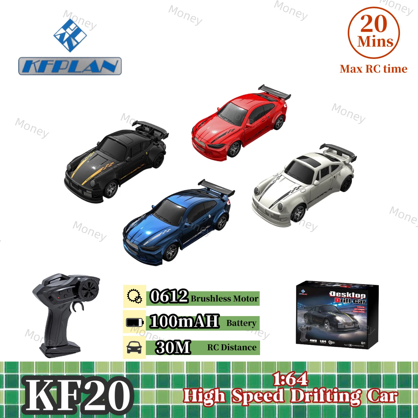 

KF20 1/64 RC Mini Car 2.4G 4WD Drifting Remote Control Car Full Scale Throttle Desk Racing Toy