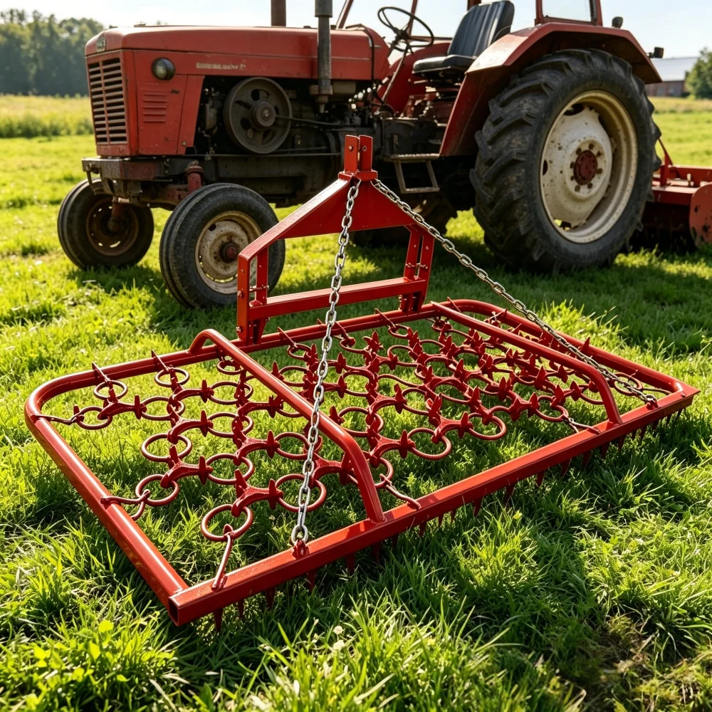 Steel Framed Chain Harrows Drag Harrow for Horse Arena 3 Point Tractor Attachments and Implements Heavy Duty