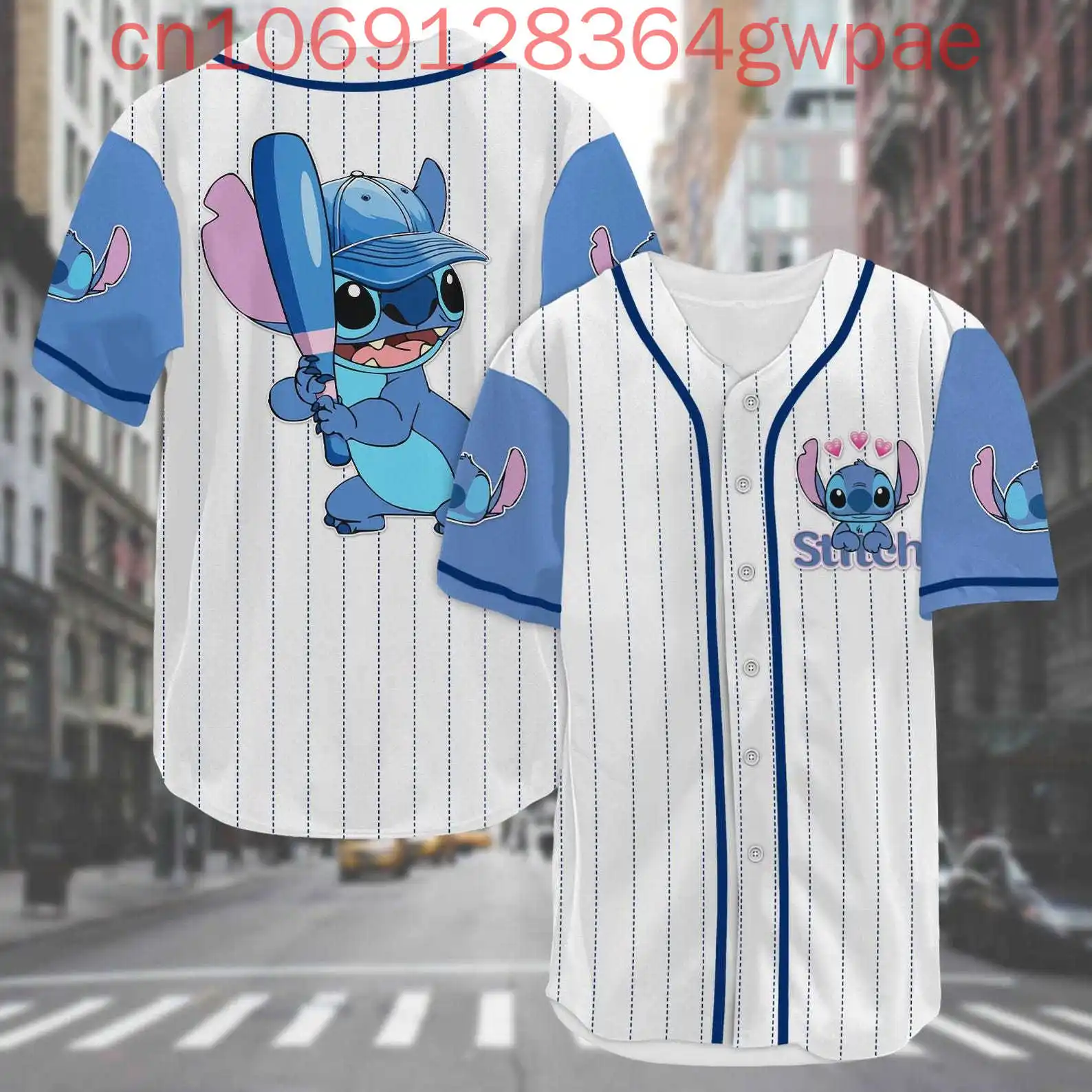 

Disney Summer Stitch Baseball Jersey Shirts Men's Womens Shirt Tops Casual Sports Short Sleeve Kids Baseball Shirt