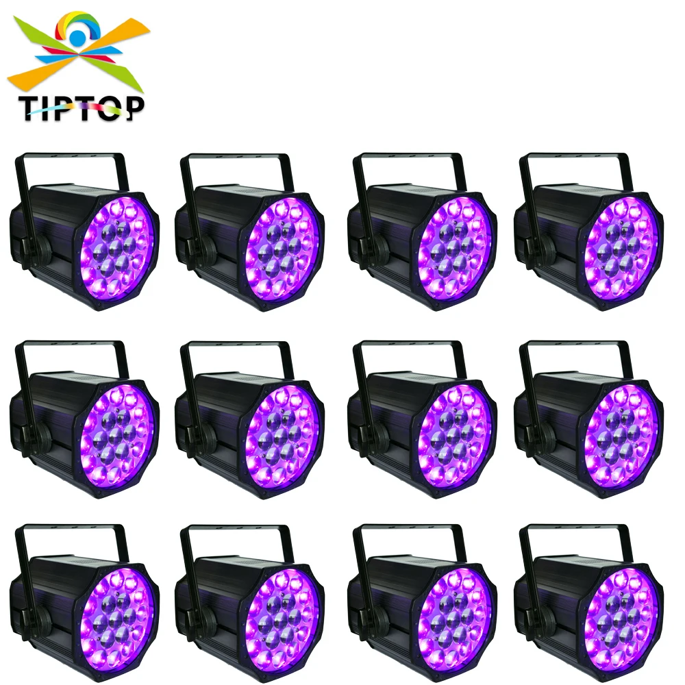 12 pacotes 19x12w rgbw 4 cores palco interno led zoom par anel de luz pixel 200w regulável porta de celeiro opcional dmx rdm para luz de estúdio