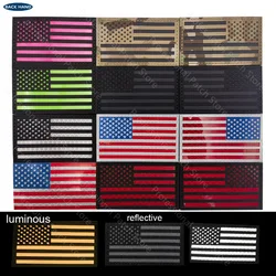 Infrared IR Reflective Flag Patches American United States US Large Flag Tactical Military Blue Line Patch Biker Stripes badges