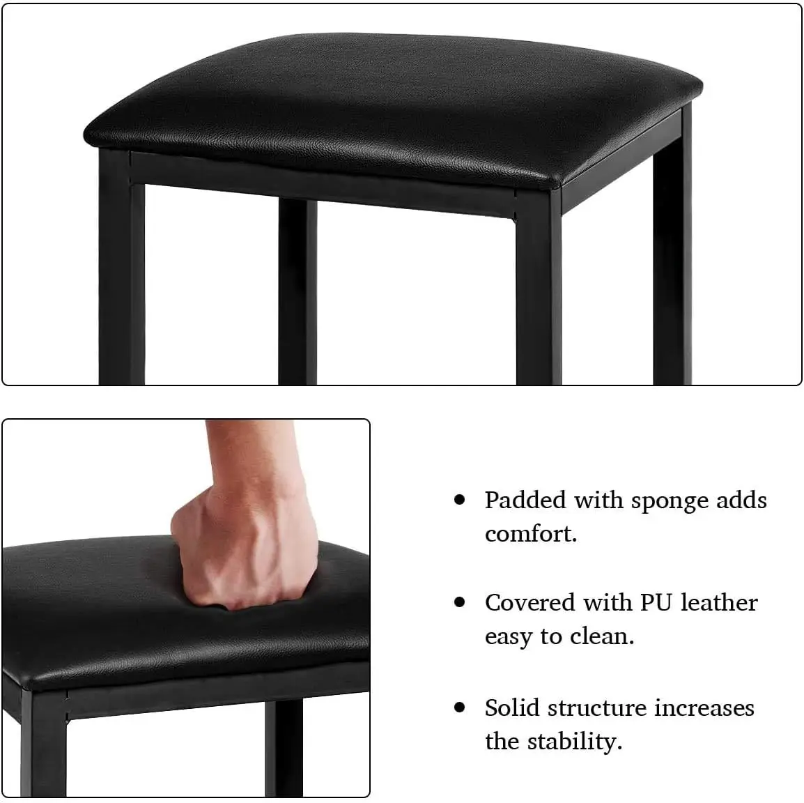 Reuniong 3 Pcs Dining Table And Chairs Set, Chairs And Table Set With Marble Tabletop, Indoor Modern Dining Table Furniture Set