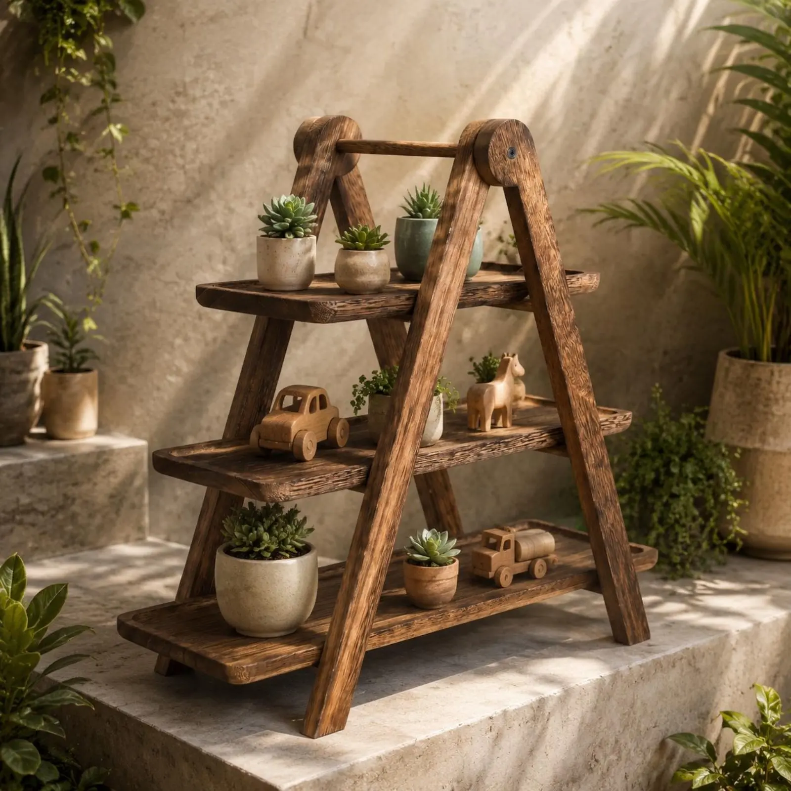 3 Tier Cupcake Stand Multi Purpose 3 Tier Serving Tray Wood Serving Platter Decorative Serveware Natural Grain for Hotel, Buffet