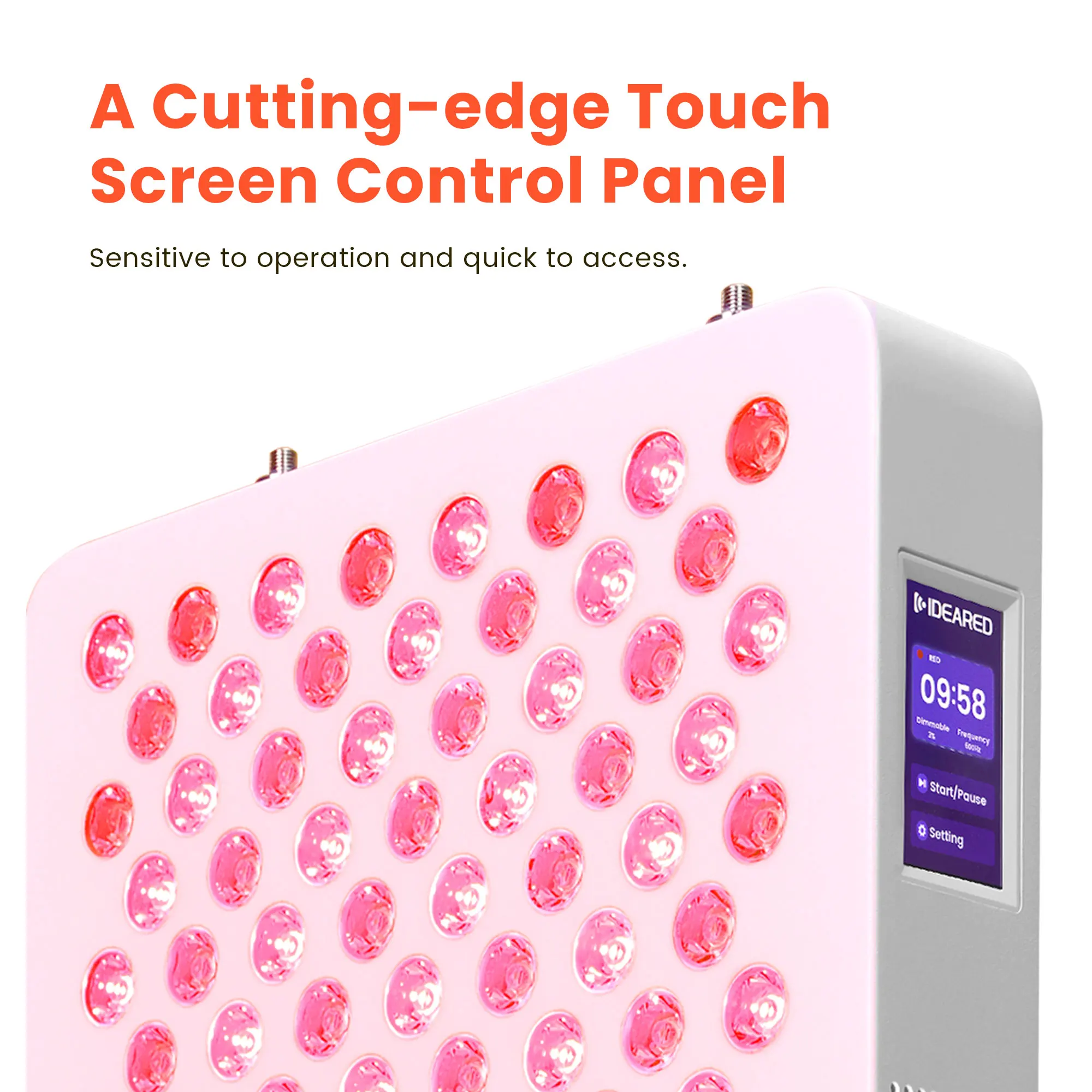 IDEATHERAPY Home Use Red Light Therapy Panel with Touch Screen Remote Controller Wall Bracket US Plug Body Target Area Included