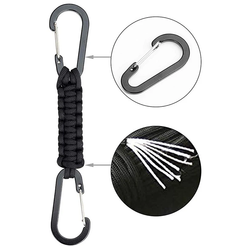 Paracord Keychain with Carabiner, Paracord Lanyard Clip for Keys, Paracord Carabiner Keychain Clip for Men Women