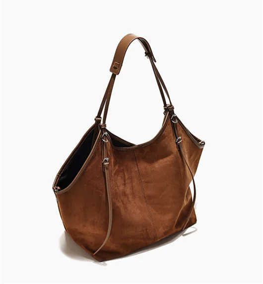 

Jenny&Dave 2026 Minimalist Women's Bag Suede PU Leather Tote Bag Large Capacity Armpit Bag Casual Versatile Bucket Bag For Women