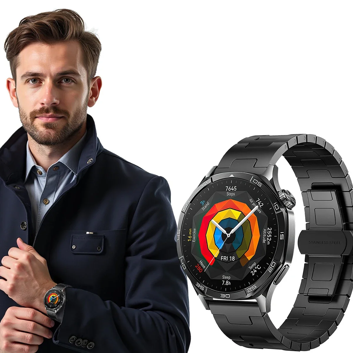 화웨이 워치 GT5 Pro GT4 GT3 4 4 Pro용 22mm 티타늄 밴드, 아마즈핏 밸런스 원플러스 워치 3 2R용 고급 리얼 티타늄 브레이슬릿