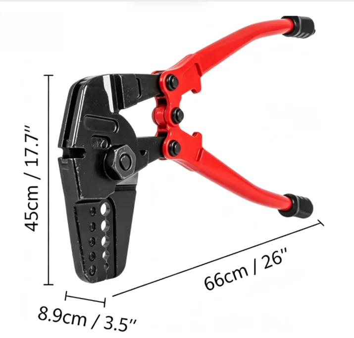 24/30Inch Wire Rope Swager Crimper Tool Insulated Handle Aluminum Copper Cable Fishing Sleeves Cutter Crimping Pliers