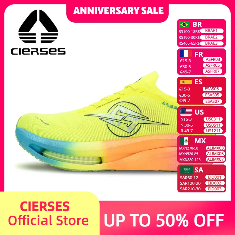 

CIERSES MFXZG углеродное волокно, марафонские кроссовки для бега, мужские профессиональные противоударные кроссовки со стабильной поддержкой Rebbound