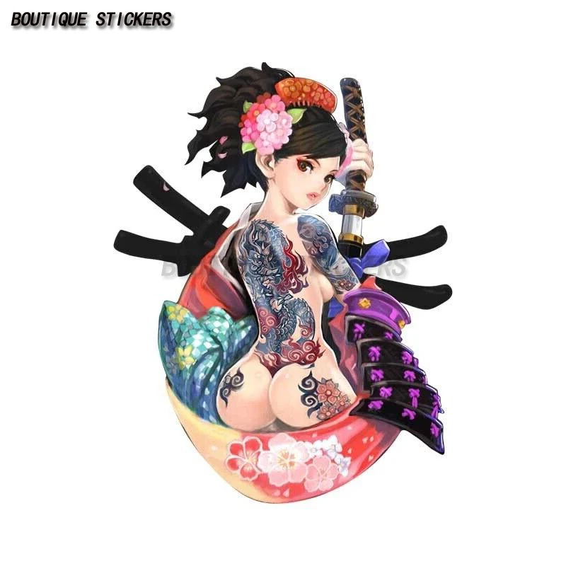 Jingmei Japanese samurai car sticker waterproof PVC sticker car motorcycle laptop trunk window bumper refrigerator wall sticker