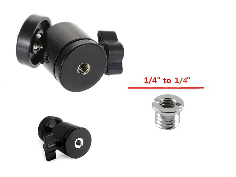 1/4 "دوارة صغيرة الكرة رئيس المسمار ترايبود جبل ل DSLR كاميرا الفيديو ضوء قوس