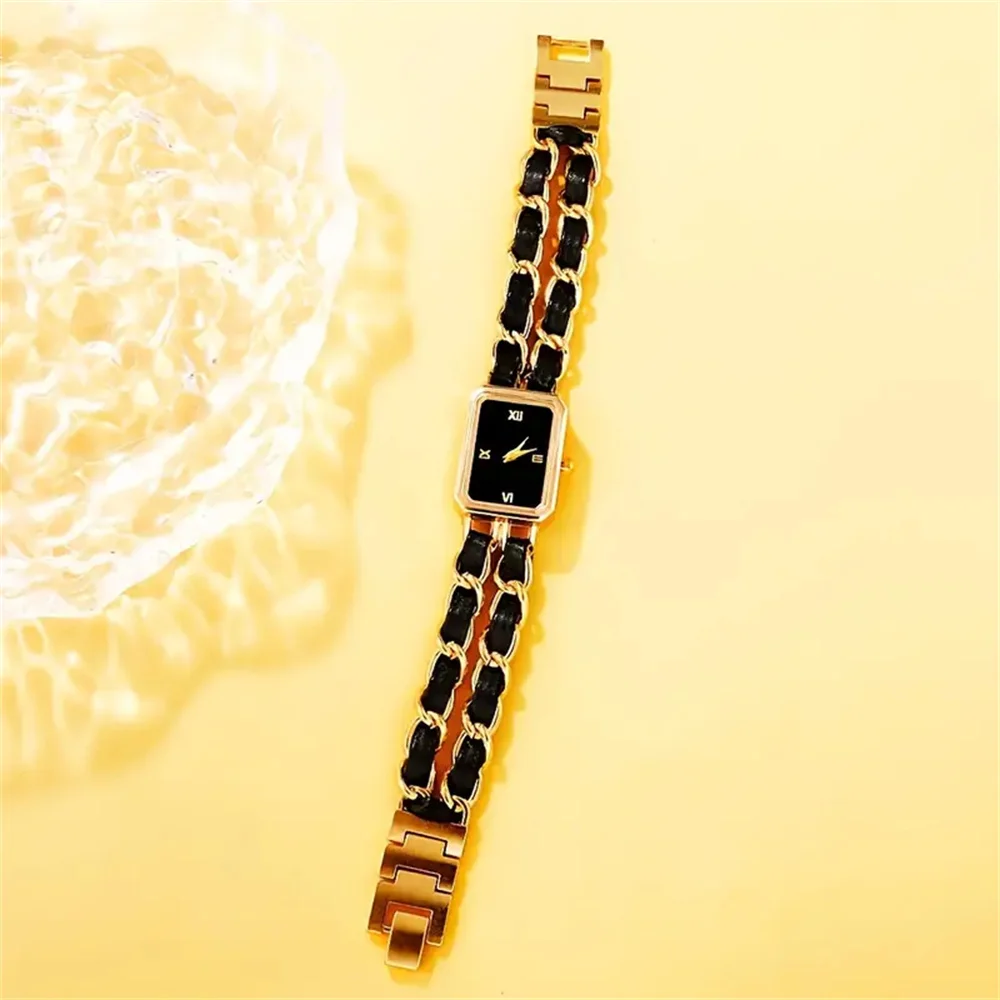 Элегантный комплект женских часов из 6 предметов — кварцевый механизм, квадратный корпус, ремешок из цинкового сплава, функция таймера — идеальный подарок на День святого Валентина