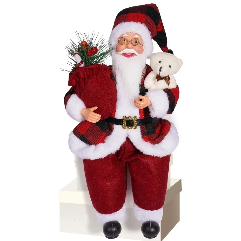 

Home Decoration Santa Claus Decorations Cute 12 Inches Santa Claus Doll Sitting Santa Claus Xmas Tree Ornament