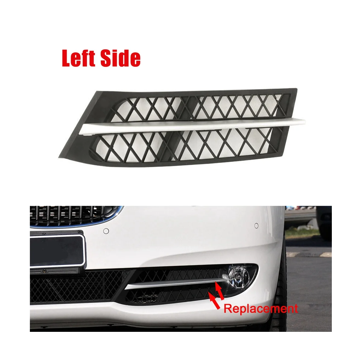 Car L&R Front Bumper Side Opened Cover Grille Trim for BMW 5 Series F07 GT 2010-2013