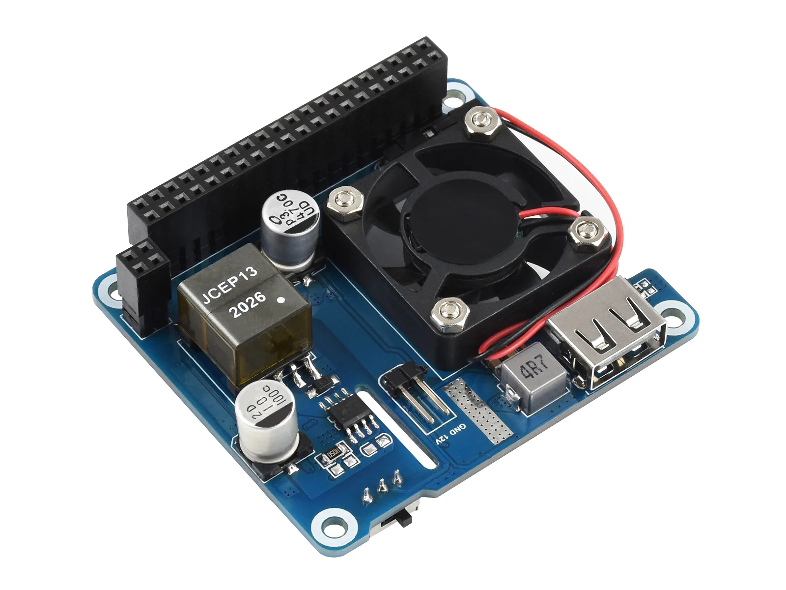 Waveshare Power Over Ethernet HAT (Typ C) POE HAT dla Raspberry Pi 3B+/4B, zgodny z 802.3af/at, Raspberry Pi 4 POE HAT — zdjęcie produktu 3