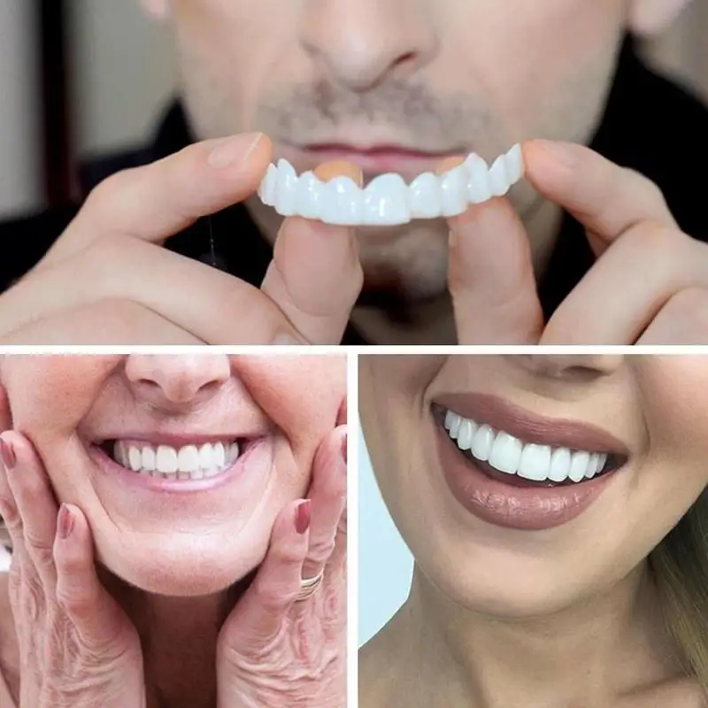 Veneer gigi kotak Ferula Dental, perisai gigi pencerah gigi tiruan sementara senyum instan penutup gigi silikon palsu