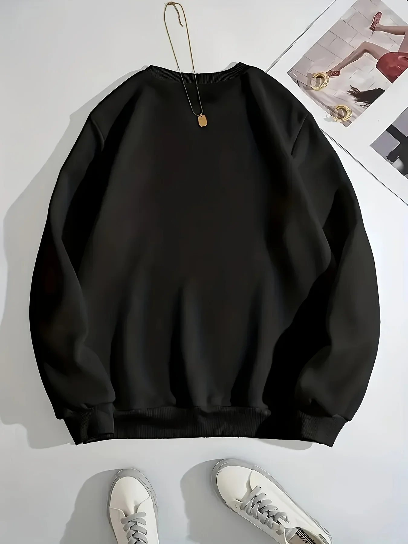 Plus Size 2025 Women's Casual BROOKLYN Print Pullover Sweatshirt Long Sleeve Round Neck Regular Fit Autumn Winter Women Clothing image 4