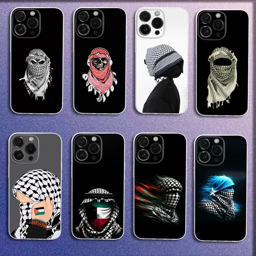 

Arab Hattah Keffiyeh Fashion Phone Case For iPhone 16,15,14,13,12,11 Plus,Pro,Max,XR,XS,Plus,E,Mini Transparent Cover