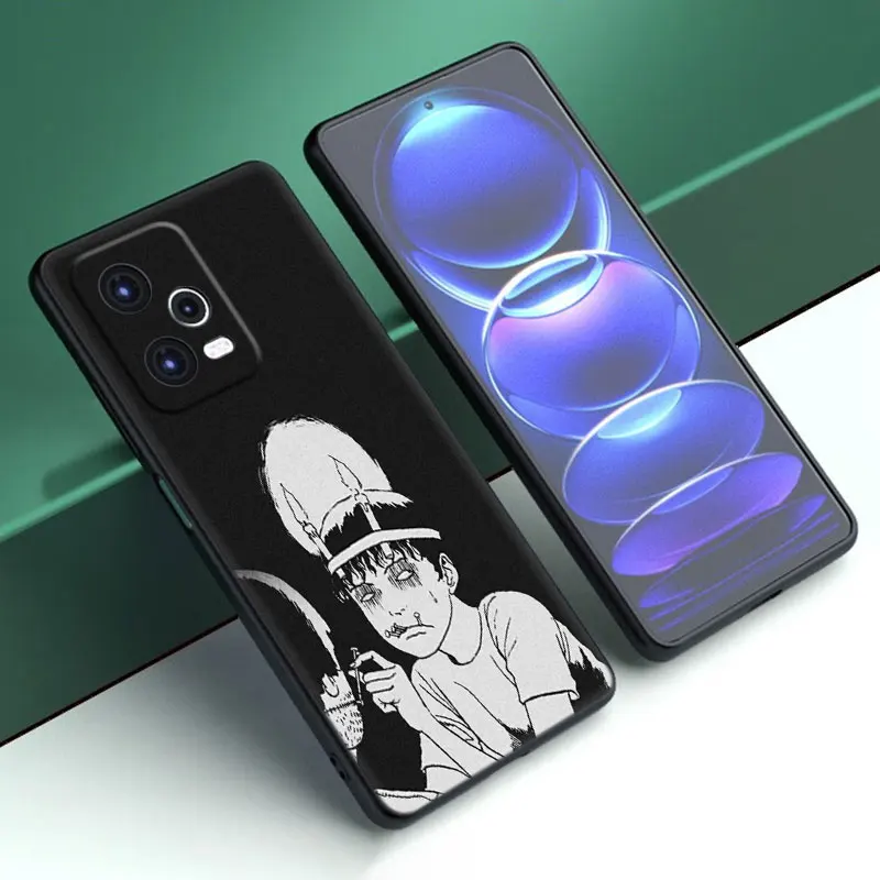 Anime Junji Ito Tees Horror Cartoon Cover Black Case For Xiaomi Mi POCO X6 Pro F5 M6 X5 X4 Pro X3 NFC M5 M4 M3 F2 Pro F4 F3 GT