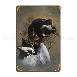 English Pointer With Woodcock Metal Plaque Poster Plates Cinema Wall Plaque Iron Retro Tin Sign Poster