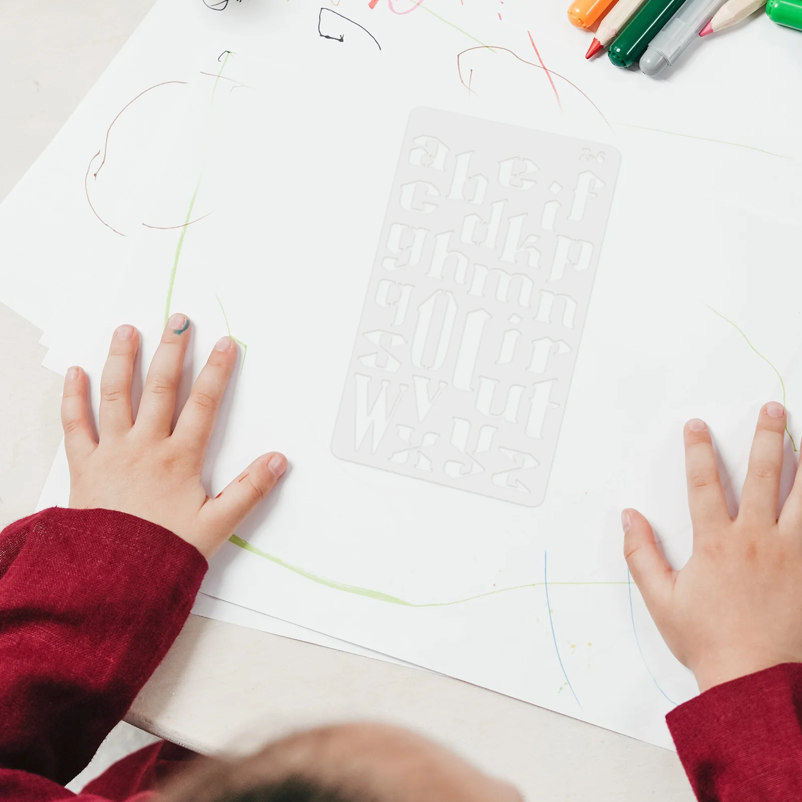 20Pcs Easy Clean Plastic Stencils for Painting Small Lettering Templates DIY Scrapbook Journaling Crafts Drawing Decor