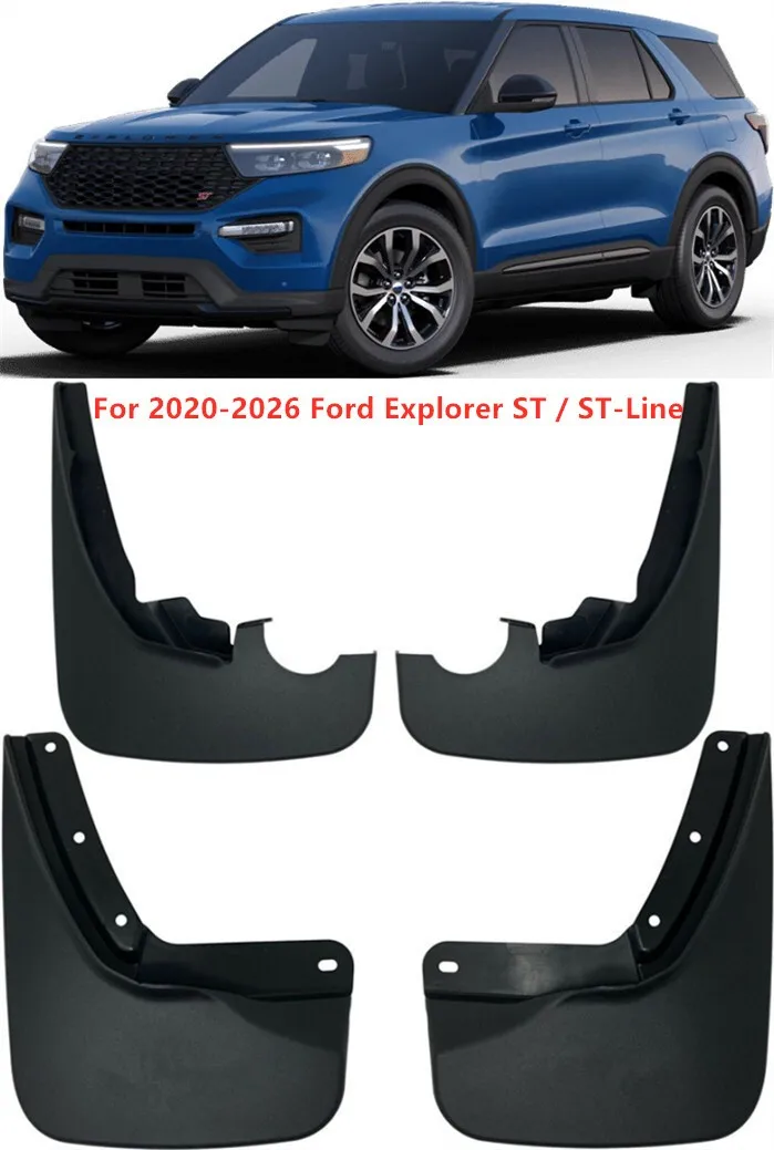 4X Front & Rear Splash Guards Mud Flaps FOR 2020-2026 Ford Explorer ST Line
