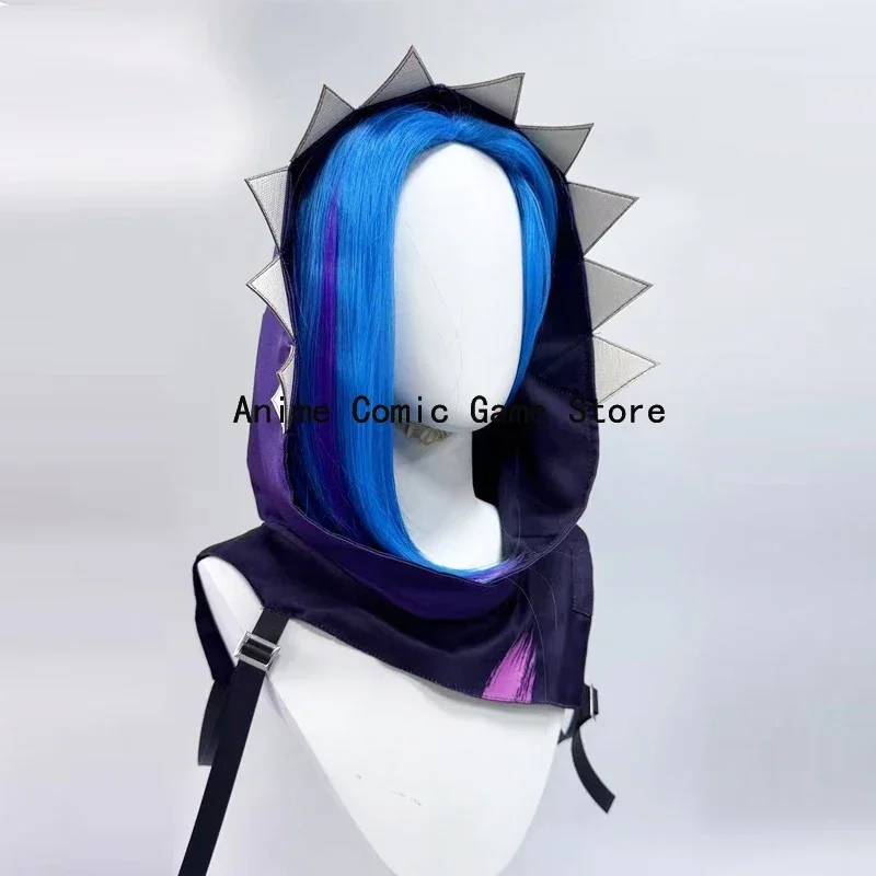 IN STOCK Jinx Arcane Cosplay Outfit Wig  Anime Game LoL Purple Hat  Accessories Outfits Halloween Party Role Play Suit for Women