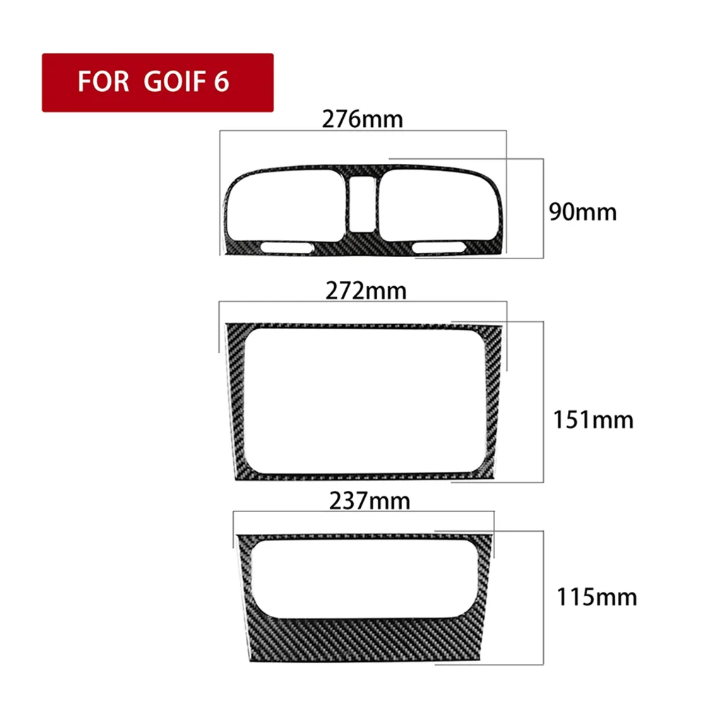 13Pcs Carbon Fiber Car Interior Full Set Cover Trim For Golf 6 MK6 2008-2012 Dashboard Window Lift Interior Full Set Cover Trim