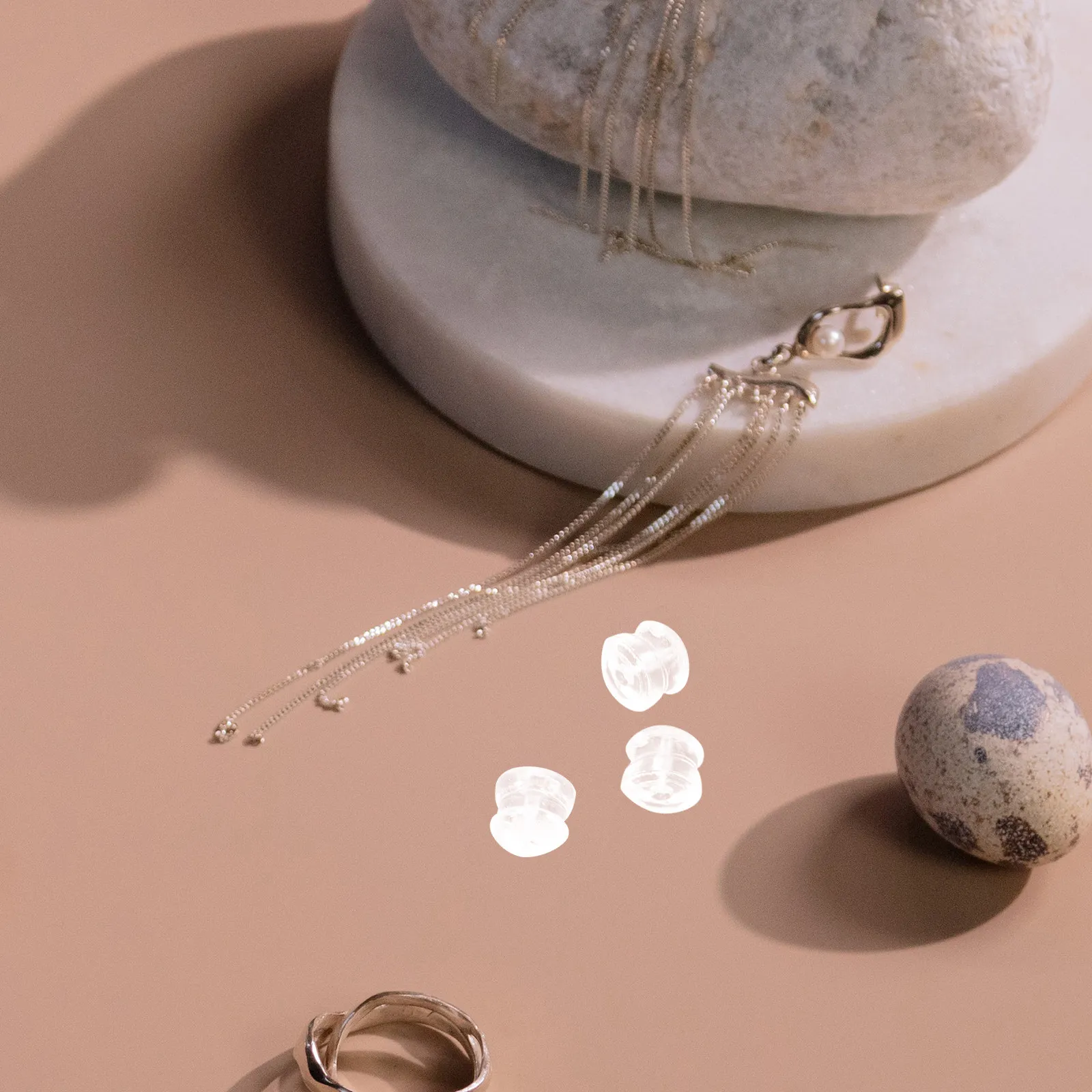 30 piezas de sujeciones traseras para pendientes de silicona suave y transparente, con cierre seguro y ajuste plano, accesorios de soporte para pendientes.