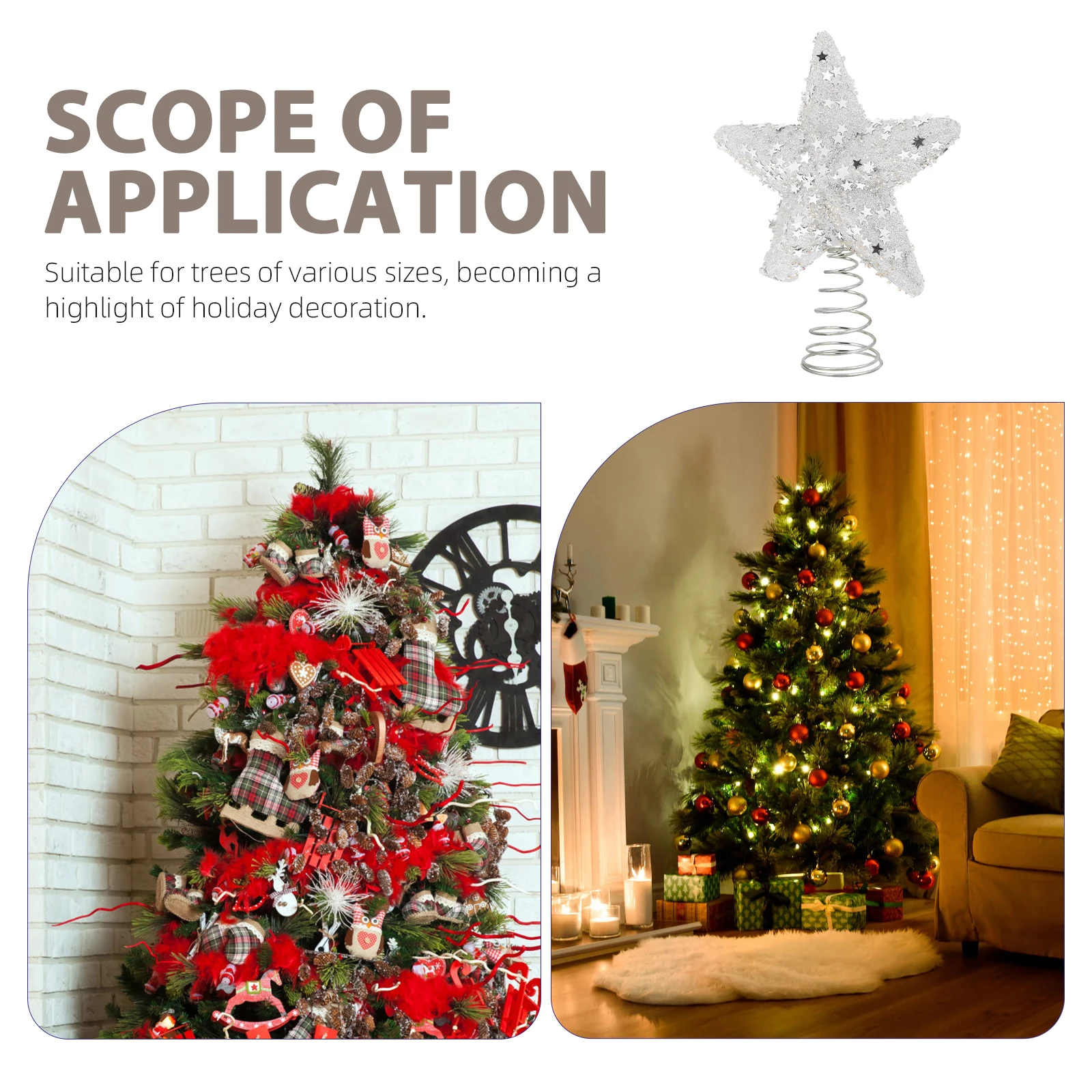 

Tree Star Ornament Christmas Top Decoration Simple Topper Holiday Indoor Decorations