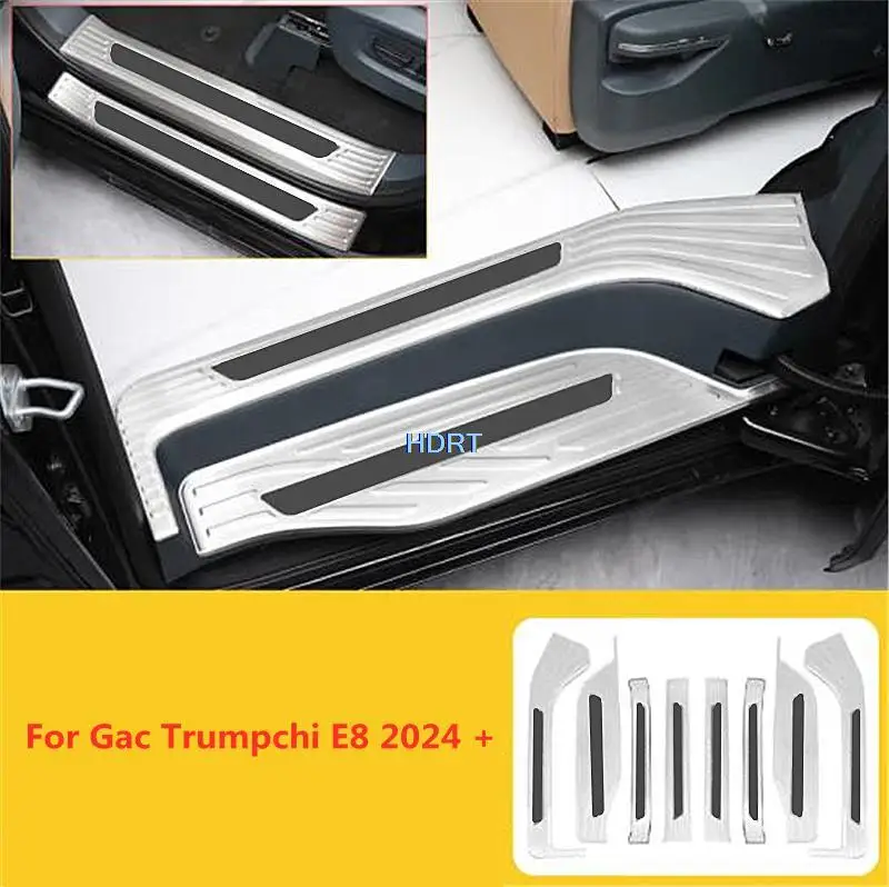 Car Styling Door Sill Scuff Plate With logo Gate Welcome Pedal Cover Protector Decoration Accessories For Gac Trumpchi E8 2024 +