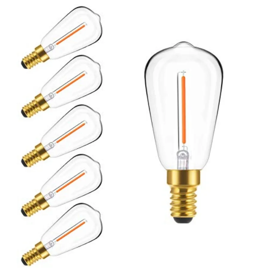 

Edison Vintage String Lights Replacement Bulb, Warm Light - 2200k Shatterproof Dimmable Waterproof - 6 Pack