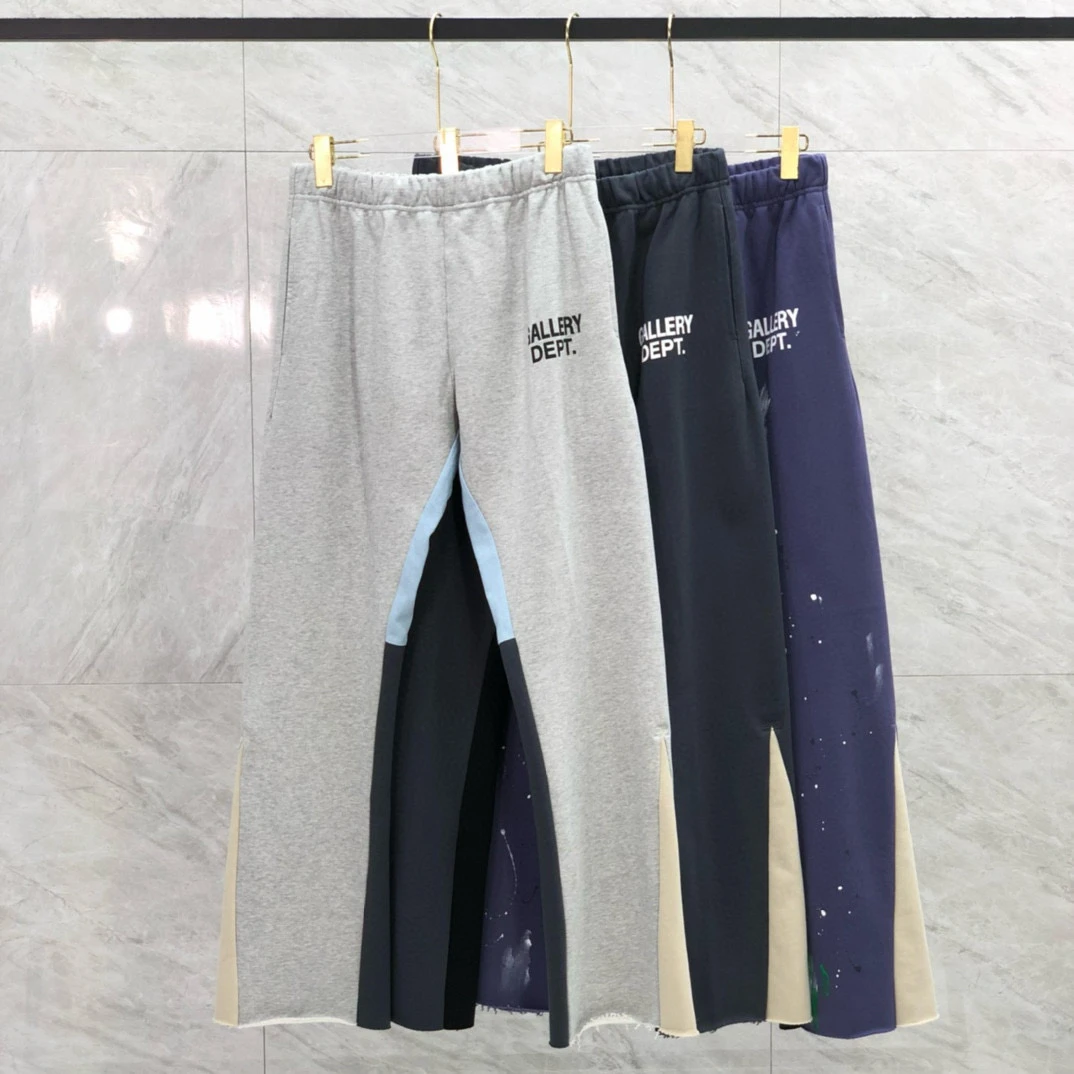 

Faion Urban Loose Fit Fce Wide Leg Pants Letter Logo Splaed Ink Patchwork Micro Flared Long Trousers for Young Men