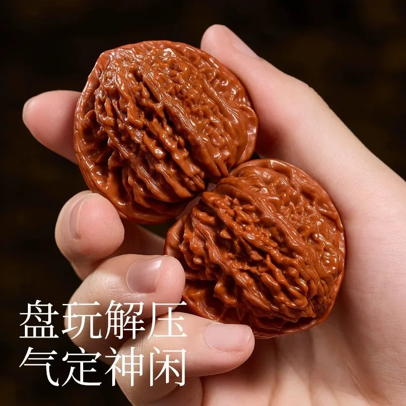 Premium Natural Sizuolou Royal Walnut Handplay Kirin Pattern Official Hat Handpiece Traditional Wenwan Gift for Elder Men Play