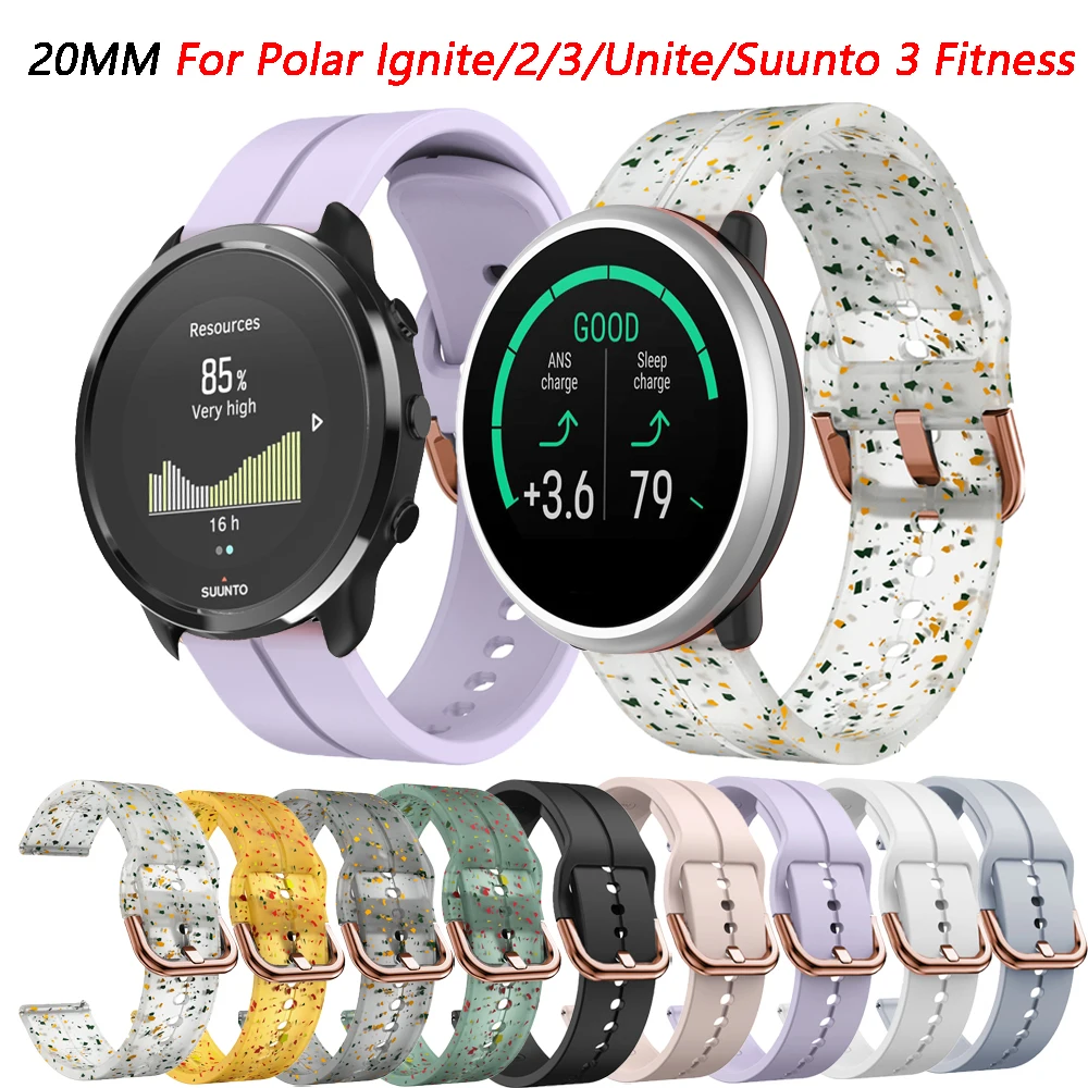 20MM Smart Watch Band For Polar Ignite/2/3/Unite/Pacer Silicone Strap Wristband Accessories Belt Bracelet For Suunto 3 Fitness